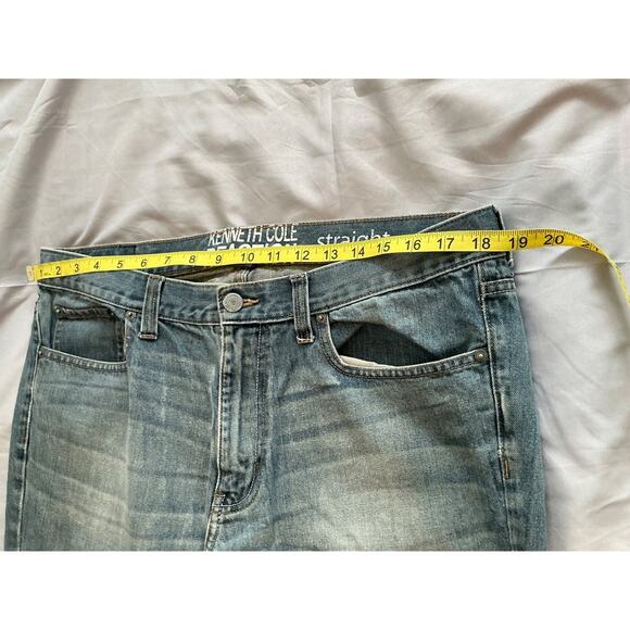 Kenneth Cole Reaction Jeans Mens 34x32 Blue Medium Wash Cotton Boot Cut Denim - Picture 6 of 8